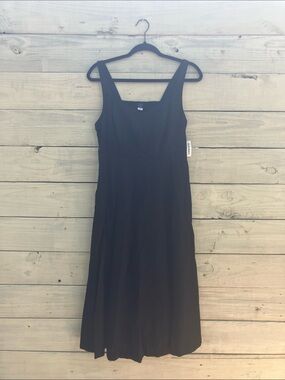 NWT Old Navy Classic Black Sleeveless Dress Small Linen Blend